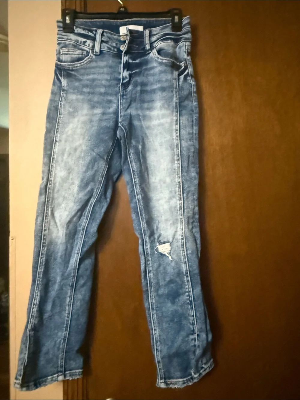 VERVET BY FLYING MONKEY Men's Washed Blue Straight Jeans